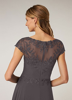Azazie Shonda Kleider für die Brautmutter Spitze Chiffon Kleid Stahlgrau image7