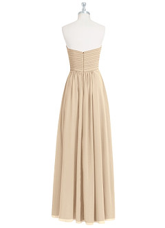 Azazie Yazmin Robes de demoiselle d'honneur Robe Trapèze Convertible en Mousseline de soie Encolure en Forme de Cœur Champagne image9