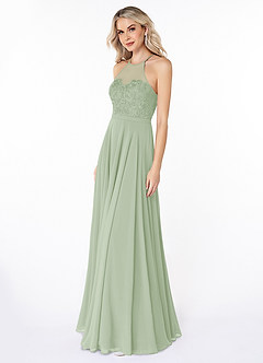 Azazie Kinsey Final Sale Desert Rose A-Line Lace Chiffon Dress image3