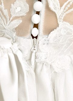 Azazie Sundae Abiti da Ragazza di Fiori Abito Principessa in Pizzo Avorio image8