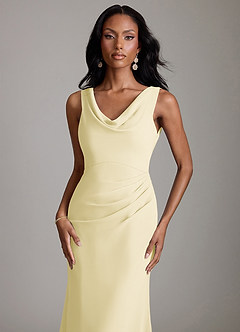 Azazie Linelle Essayer des robes à la maison Robe Sirène en Mousseline de soie Plissée Bourgogne image3