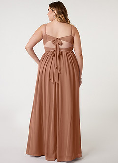 Azazie Zeya Abiti da Damigella Abito A-Line in Chiffon con Scollo a V a Pieghe Bronzo image7