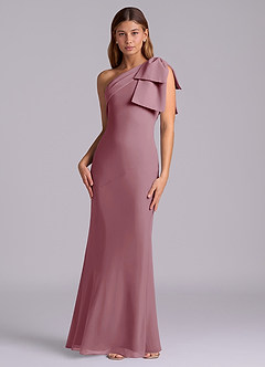 Azazie Yuanna Bridesmaid Dresses Vintage Mauve Mermaid One Shoulder Chiffon Dress image4