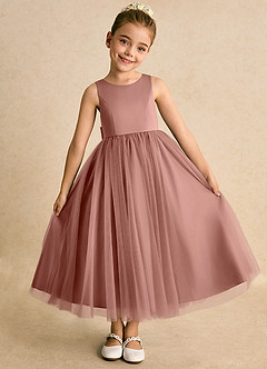 Azazie Solia Flower Girl Dresses Cedar Rose Ball-Gown Bow Tulle Dress image5