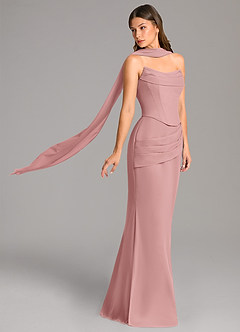 Azazie Sorrel Bridesmaid Dresses Dusty Rose Mermaid Corset Chiffon Dress image3