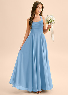 Azazie Kady Junior Powder Blue A-Line Sweetheart Neckline Chiffon Dress image5