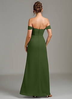 Azazie Jalice Bridesmaid Dresses Olive Mermaid Off the Shoulder Chiffon Dress image5
