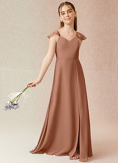 Azazie Everett Junior Bronzer A-Line Chiffon Dress image2