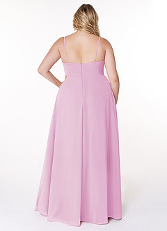 Azazie Moira Bridesmaid Dresses Candy Pink A-Line Scoop Chiffon Dress image9