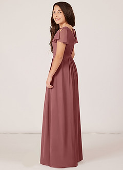 Azazie Peony Junior A-Linie Plissee Chiffon Kleid Amethyst image5