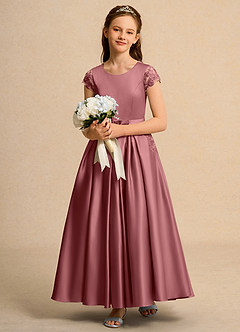 Azazie Bunny Junior Formal Blumenmädchenkleider Ballkleid Spitze Kleid Amethyst image3