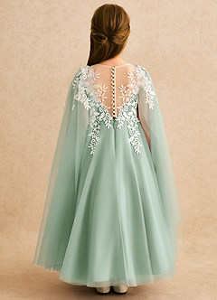 Azazie Dandelion Flower Girl Dresses Agave Ball-Gown Lace Dress image2