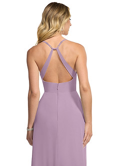 Azazie Davis Bridesmaid Dresses Wisteria A-Line V-Neck Chiffon Dress image6