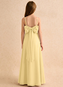 Azazie Jaella Girls Formal Abiti da Ragazza di Fiori Abito A-Line in Chiffon Plissettato Burro image1