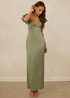 Christian Siriano Bridal for Azazie 1005 Kleider zum Anprobieren zu Hause Etui Herzausschnitt Stretch-Satin Kleid Zedernrose image5