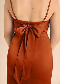 Azazie Mai Junior Burnt Orange A-Line Sweetheart Neckline Stretch Satin Dress image6