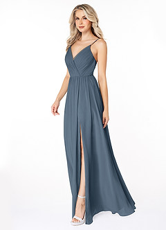 Azazie Gracie Bridesmaid Dresses Neptune A-Line Pleated Chiffon Dress image4
