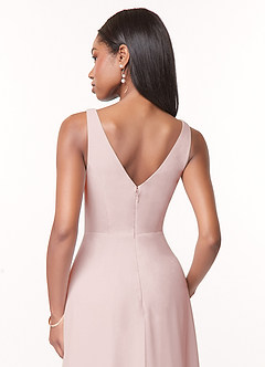 Azazie Nala Bridesmaid Dresses Blushing Pink A-Line Pleated Chiffon Dress image5