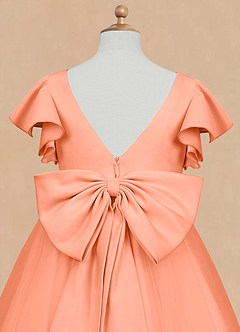 Azazie Kaeya Flower Girl Dresses Sunset A-Line Bow Tulle Dress image8