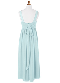 Azazie Kora Junior Sea Glass A-Line Pleated Chiffon Dress image6