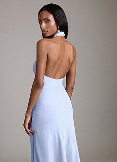 Azazie Lorena Bridesmaid Dresses Ice Mermaid Pleated Chiffon Dress image6