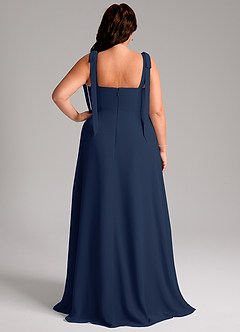 Azazie Debra Bridesmaid Dresses Dark Navy A-Line with Pockets Chiffon Convertible Dress image9