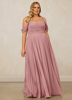 Christian Siriano Bridal for Azazie 1013 Bridesmaid Dresses Dusty Rose A-Line Off the Shoulder Chiffon Dress image10