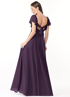 Azazie Syenna Bridesmaid Dresses Plum A-Line Ruched Chiffon Dress image2