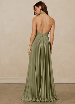 Christian Siriano Bridal for Azazie 1007 Robes de demoiselle d'honneur Robe Trapèze en Satin extensible Plissée Pistache image6