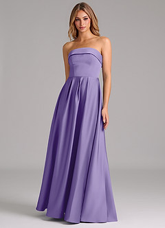 Azazie Lucienne Bridesmaid Dresses Tahiti A-Line Strapless Stretch Satin Convertible Dress image1
