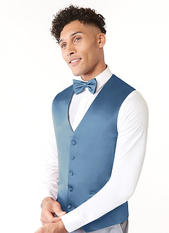 front Matte Satin Vest and Bow Tie Set