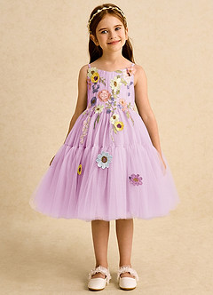 Azazie Osea Robe Demoiselle D'honneur Fillette Robe Princesse en Tulle Plissée Rose Bonbon image7