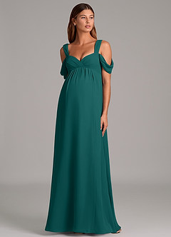 Azazie Rhea Maternity Bridesmaid Dresses A-Line Pleated Chiffon Floor-Length Dress image5