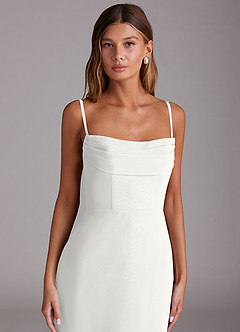 Azazie Saige Bridesmaid Dresses White A-Line Off the Shoulder Chiffon Convertible Dress image2
