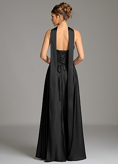 Azazie Ayla Suknie dla druhen Linia A Gorset Satyna elastyczna Do ziemi Sukienka image7