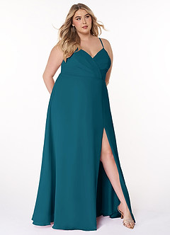 Azazie Everleigh Bridesmaid Dresses Ink Blue A-Line Sweetheart Pleated Chiffon Dress image8