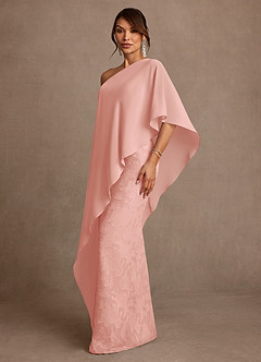 Azazie Wilma Mother of the Bride Dresses Rosette Sheath One Shoulder Floral Burnout Dress image2