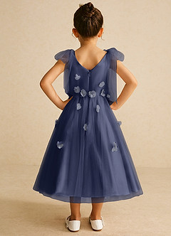 Azazie Minia Flower Girl Dresses Stormy A-Line Bow Matte Satin Dress image6