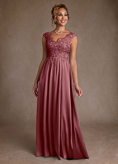 Azazie Amethyst Abiti per la Madre della Sposa Abito A-Line in Pizzo Rosa Del Deserto image1