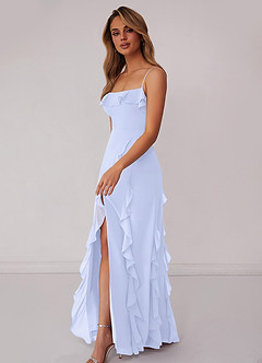 Barbie ♥ Azazie Bridesmaid Dresses Lavender Sheath Bow Chiffon Dress image5