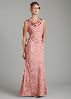 Azazie Kieryn Bridesmaid Dresses Rosette Mermaid Pleated Floral Burnout Dress image10