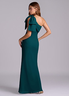 Azazie Yuanna Bridesmaid Dresses Pine Mermaid One Shoulder Chiffon Dress image6