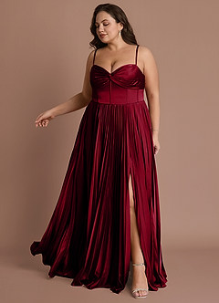 Styla Merlot Pleated Maxi Dress image10