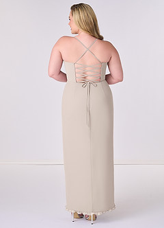 Barbie ♥ Azazie Vestidos de damas de honor Vestido de Escarcha de Gasa de Corte Recto con Corsé image7