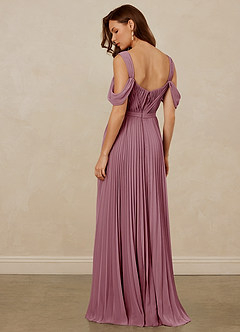 Christian Siriano Bridal for Azazie 1013 Bridesmaid Dresses Vintage Mauve A-Line Off the Shoulder Chiffon Dress image4