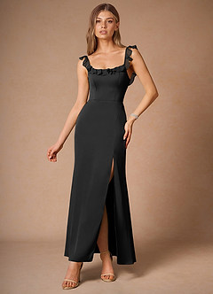 cuddl duds maxi dresses Women's Dounelle Fitted Maxi Dress | Black | UPF 50+