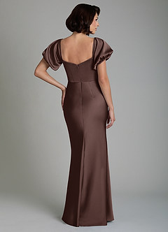 Azazie Lea Bridesmaid Dresses Ganache Mermaid Off the Shoulder Stretch Satin Convertible Dress image2