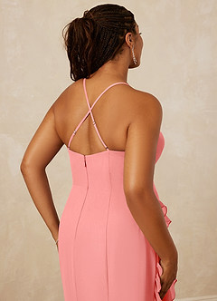 Christian Siriano Bridal for Azazie 1006 Bridesmaid Dresses Coral Mermaid Ruched Chiffon Dress image16