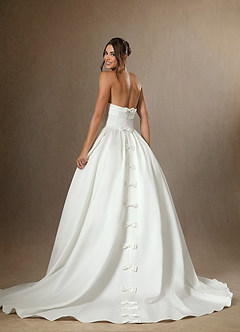 Azazie Desarae Vestidos de novia Vestido de Diamante Blanco de Satén de doble cara de Corte Princesa con Sin tirantes image1