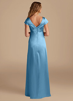 Azazie Allessia Brautjungfernkleider für Schwangere A-Linie Metallischer Satin Bodenlänge Kleid image5
